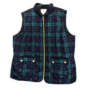 Green/Black/Navy puffer vest with Gold details.